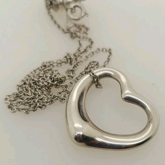 Tiffany & Co. Jewelry - 1" Authentic Tiffany & Co. Peretti Silver heart necklace pendant + SILVER CHAIN